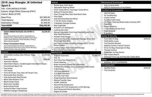2018 Jeep Wrangler JK Unlimited Sport