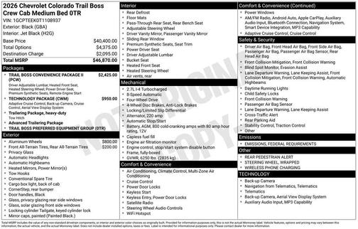 2026 Chevrolet Colorado Trail Boss
