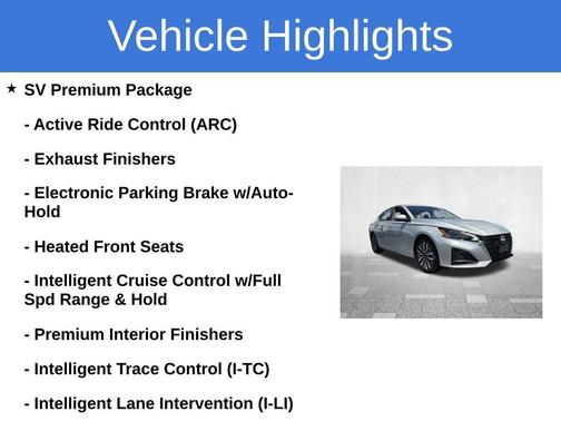 Brilliant Silver Metallic 2024 Nissan Altima 2.5 SV