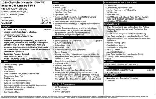 2026 Chevrolet Silverado 1500 WT