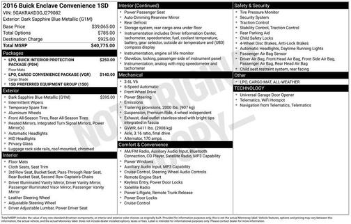 2016 Buick Enclave Convenience