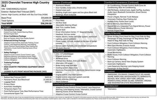 2025 Chevrolet Traverse High Country