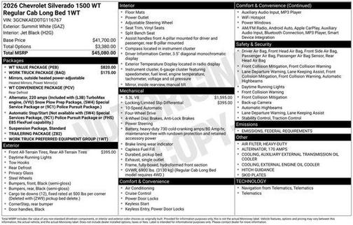 2026 Chevrolet Silverado 1500 WT