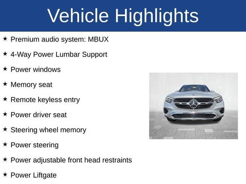 Silver 2024 Mercedes-Benz GLC 300 Base 4MATIC
