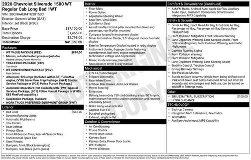 Summit White 2026 Chevrolet Silverado 1500 WT