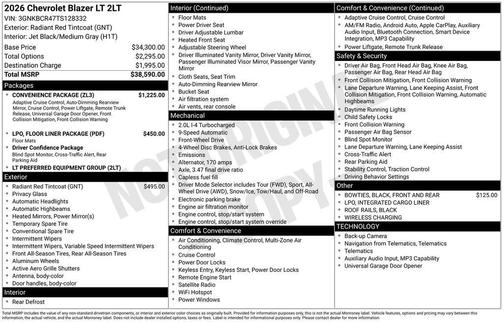 Radiant Red 2026 Chevrolet Blazer LT