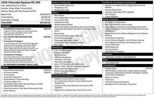 2026 Chevrolet Equinox RS