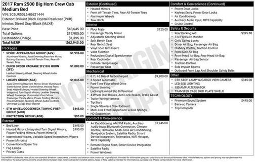 2017 RAM 2500 Big Horn