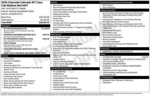 2026 Chevrolet Colorado WT