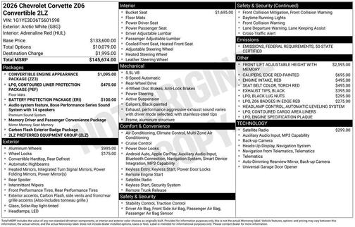 2026 Chevrolet Corvette Z06