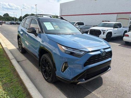 Cavalry Blue/Midnight Black Metallic 2023 Toyota RAV4 Hybrid SE