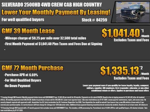 Black 2026 Chevrolet Silverado 2500 High Country