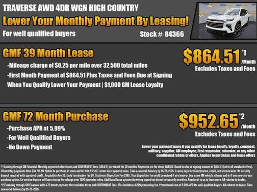 Polar White 2026 Chevrolet Traverse High Country