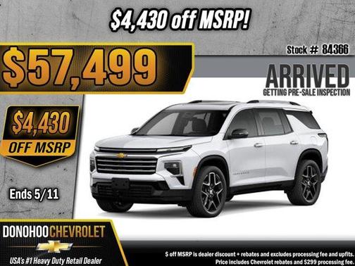 Polar White 2026 Chevrolet Traverse High Country