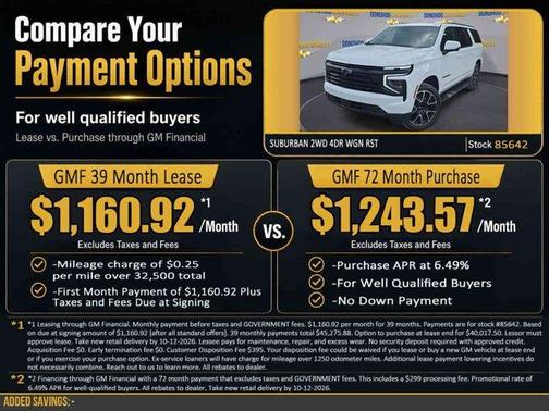 Summit White 2026 Chevrolet Suburban RST