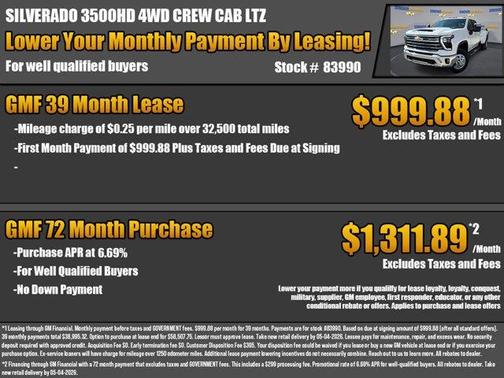 Summit White 2026 Chevrolet Silverado 3500 LTZ