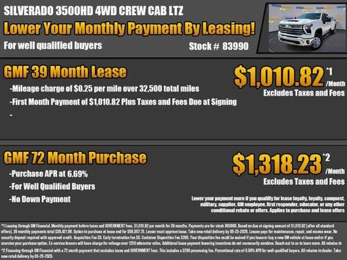 Summit White 2026 Chevrolet Silverado 3500 LTZ