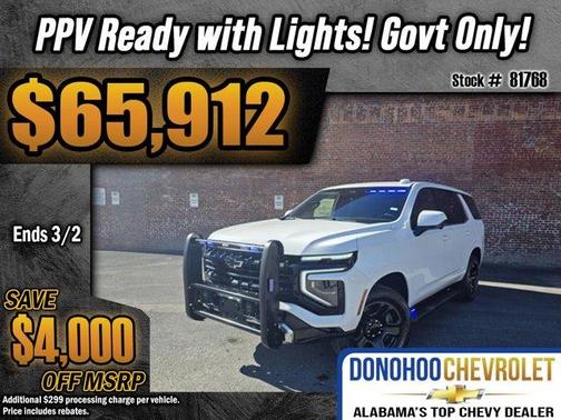 Summit White 2025 Chevrolet Tahoe Police SUV