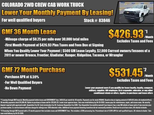 Summit White 2026 Chevrolet Colorado WT