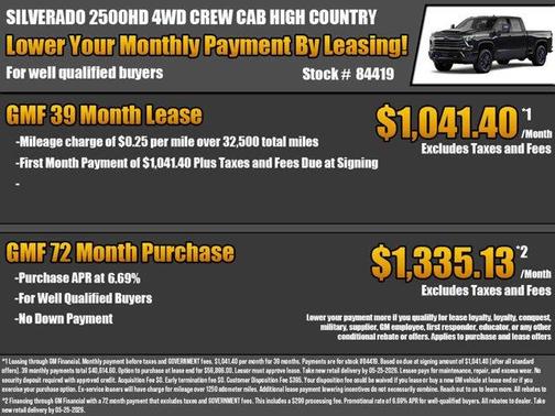 Black 2026 Chevrolet Silverado 2500 High Country