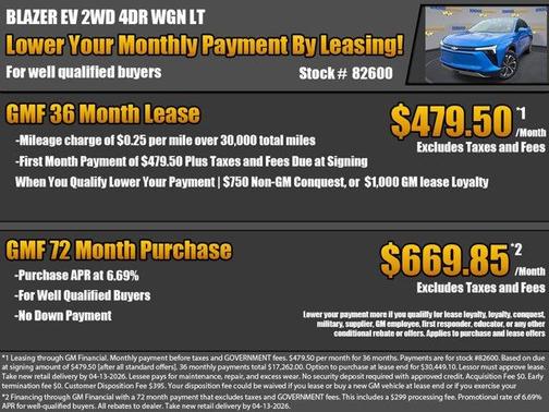 Rip Tide Blue 2026 Chevrolet Blazer EV LT