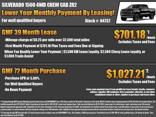 Black 2026 Chevrolet Silverado 1500 ZR2