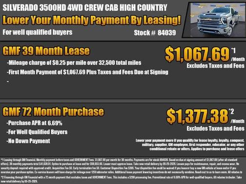 Sterling Gray Metallic 2026 Chevrolet Silverado 3500 High Country
