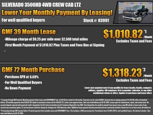 Black 2026 Chevrolet Silverado 3500 LTZ