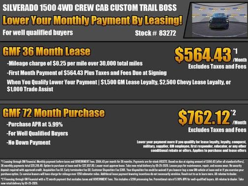 Black 2026 Chevrolet Silverado 1500 Custom Trail Boss