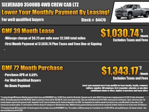 Sterling Gray Metallic 2026 Chevrolet Silverado 3500 LTZ