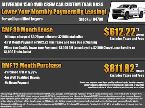 Summit White 2026 Chevrolet Silverado 1500 Custom Trail Boss