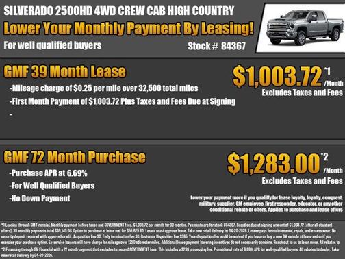 Sterling Gray Metallic 2026 Chevrolet Silverado 2500 High Country