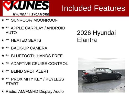Black 2026 Hyundai ELANTRA SEL SPORT PREMIUM