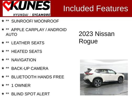 White 2023 Nissan Rogue SL