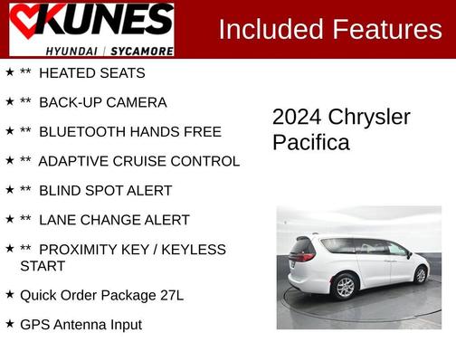 Bright White Clearcoat 2024 Chrysler Pacifica Touring-L