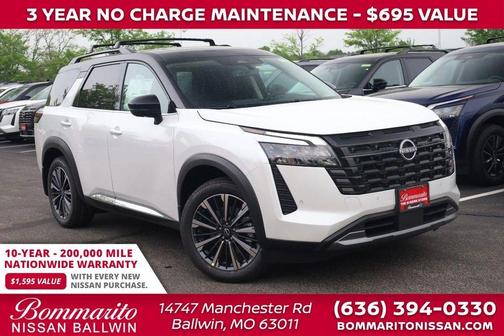 White / Black 2026 Nissan Pathfinder Platinum