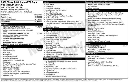 Sterling Gray Metallic 2026 Chevrolet Colorado Z71