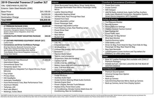 2019 Chevrolet Traverse LT Leather