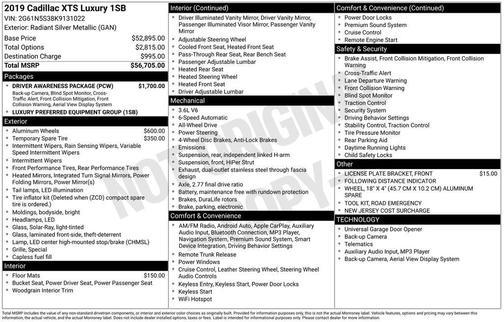 Radiant Silver Metallic 2019 Cadillac XTS Luxury