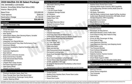 2020 Mazda CX-30 Select