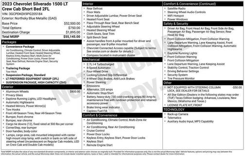 Northsky Blue Metallic 2023 Chevrolet Silverado 1500 LT