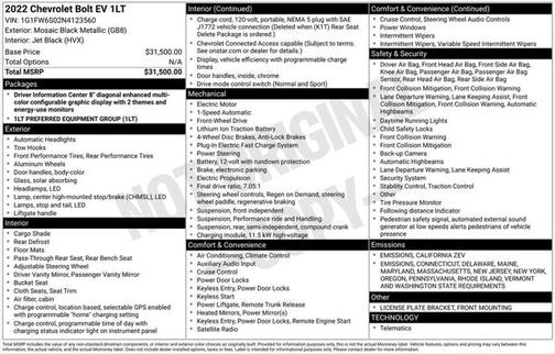 2022 Chevrolet Bolt EV FWD 1LT