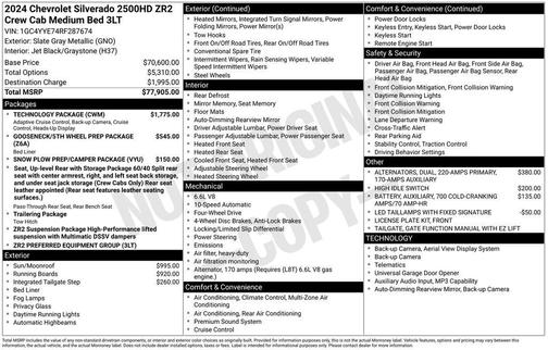 2024 Chevrolet Silverado 2500 4WD Crew Cab Standard Bed ZR2