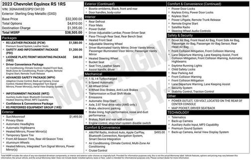 Sterling Gray Metallic 2023 Chevrolet Equinox AWD RS