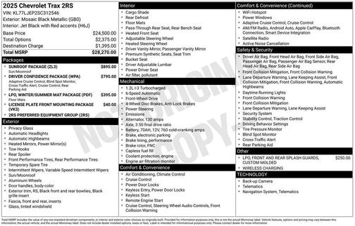 2025 Chevrolet Trax FWD 2RS