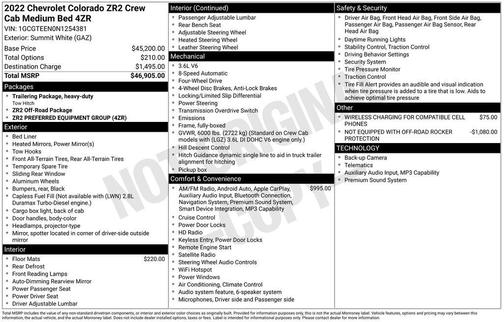 2022 Chevrolet Colorado ZR2