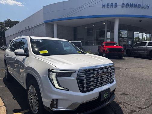 White Frost Tricoat 2025 GMC Acadia Denali