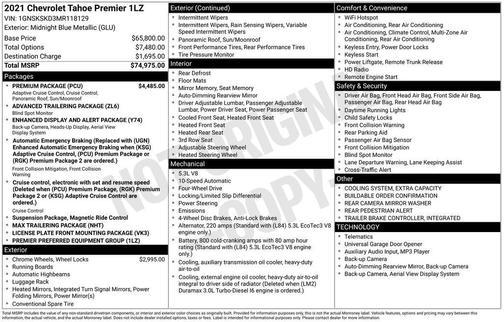 2021 Chevrolet Tahoe Premier