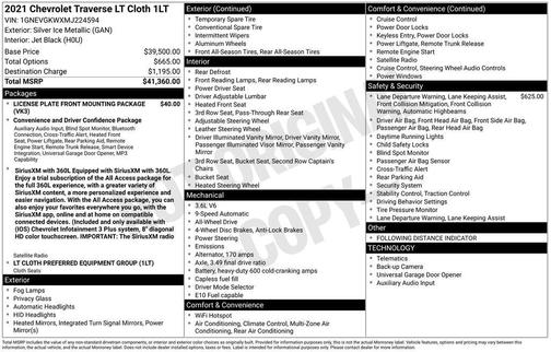 2021 Chevrolet Traverse LT Cloth