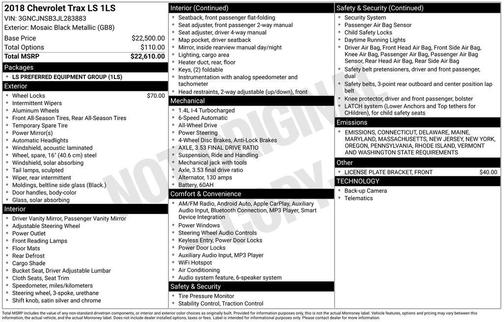 2018 Chevrolet Trax LS
